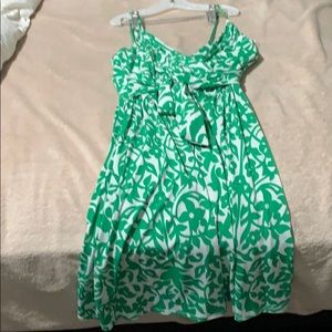 green flowey dress